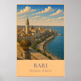 Póster Bari, Italy – Vintage Travel Poster