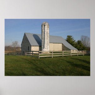 Póster Barn al amanecer