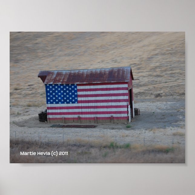Póster Barn de Bandera Americana por Martie Hevia - Image (Frente)