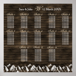 Póster Barn de madera Camping Montañas Rústicas Plan de a