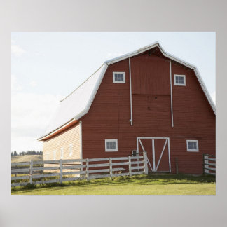 Póster Barn en el paisaje rural
