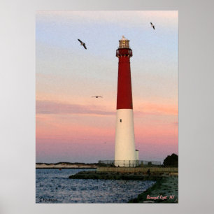 Póster Barnegat Light , Long Beach Island, Poster de NJ