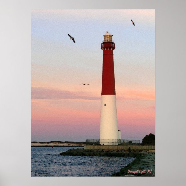 Póster Barnegat Light , Long Beach Island, Poster de NJ (Frente)