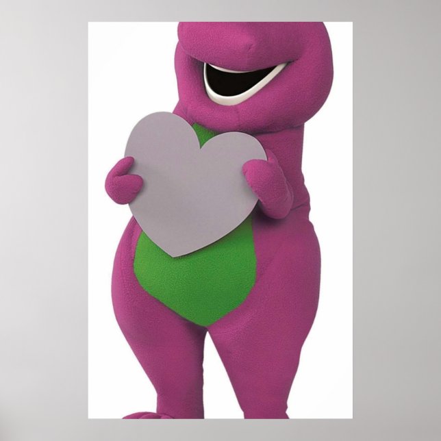 Póster Barney con corazón (Frente)