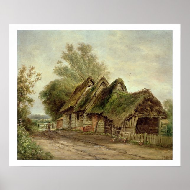 Póster Barns at Flatford (oil on canvas) (Frente)