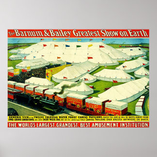 Póster Barnum & Bailey ~ Poster de circo vintage.