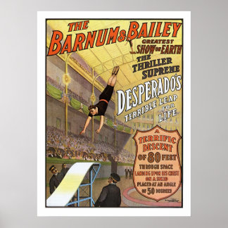 Póster Barnum y Bailey Leap para la publicidad del circo