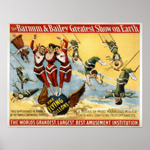 Póster Barnum y Bailey - Los Dillones Voladores