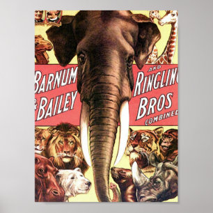 Póster Barnum y Bailey y Ringling Bros combinado - Eleph