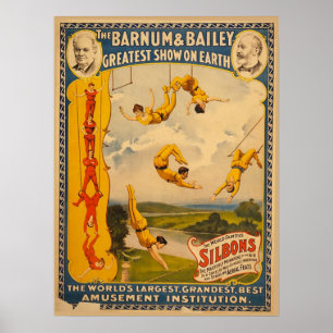 Póster Barnum y circo de Bailey - circa 1900