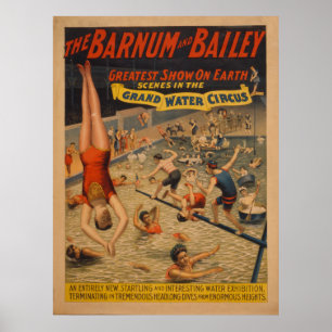 Póster Barnum y poster magnífico del circo del agua de