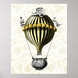 Póster Baroque Balloon Black Yellow