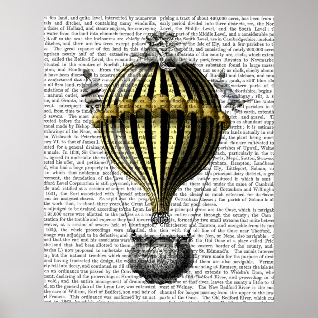 Póster Baroque Balloon Black Yellow (Frente)