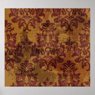 Póster Baroque rococo seamless pattern