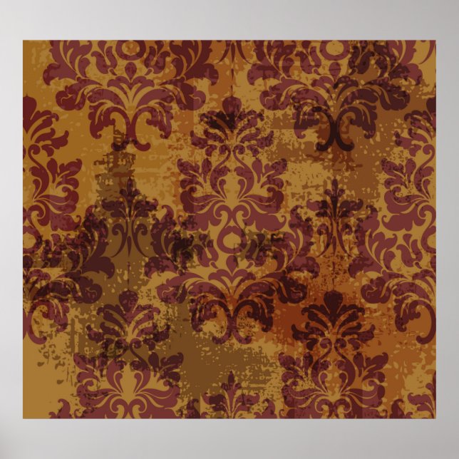 Póster Baroque rococo seamless pattern (Frente)