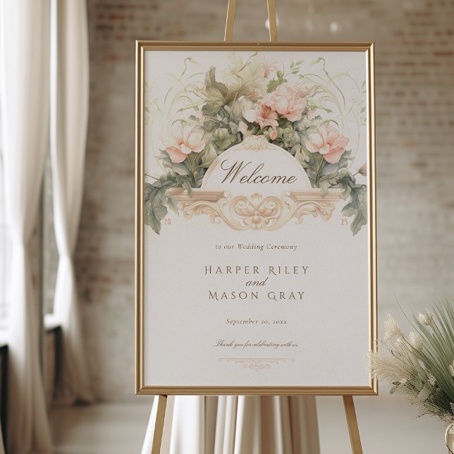 Póster Baroque Wedding Welcome Sign (Subido por el creador)