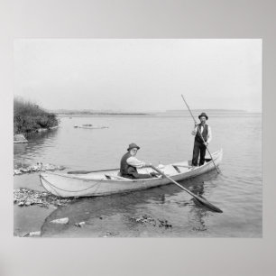Póster Barqueros del río San Lorenzo, 1890. Foto antigua