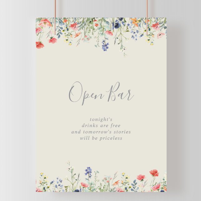 Póster Barra abierta de Boda de flores silvestres multico (Subido por el creador)