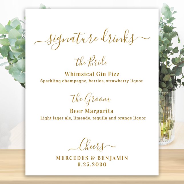 Póster Barra Boda personalizada de bebidas con alcohol de (Subido por el creador)