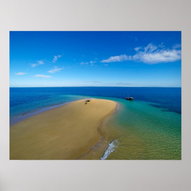Póster Barra De Arena Y Dhow | Isla Ibo, Mozambique (Frente)