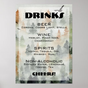 Póster Barra de bebidas alcohólicas EDITABLE