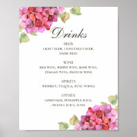 Barra de bebidas alcohólicas rosa boda floral colo