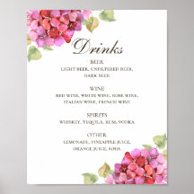 Barra de bebidas alcohólicas rosa boda floral colo