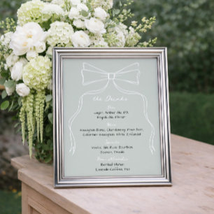 Póster Barra de Boda verde de garras dibujadas a mano