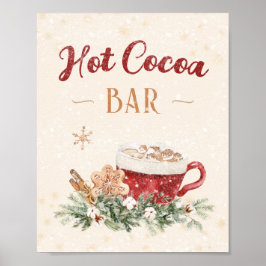 Póster Barra de cacao caliente Mesa de bebida de chocolat