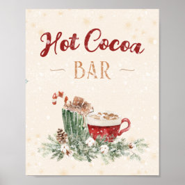 Póster Barra de cacao caliente Mesa de bebida de chocolat
