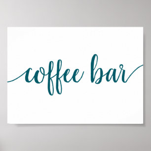 Póster Barra de café simple Verde azulado Aqua Cualquie