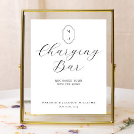 Póster Barra de carga Guión minimalista elegante y monogr