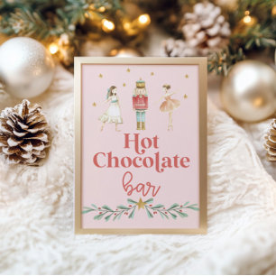 Póster Barra de Chocolate Caliente Cascanueces de Navidad