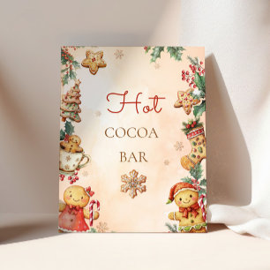 Póster Barra de Chocolate Caliente con Galletas de Navida