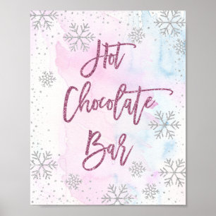 Póster Barra de chocolate caliente Purpurina de copo de n