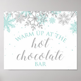Póster Barra de chocolate caliente Winter Onederland azul