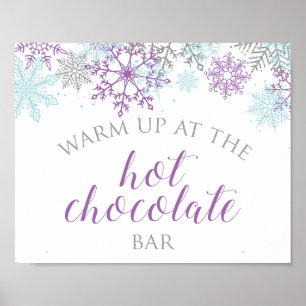 Póster Barra de chocolate caliente Winter Onederland púrp