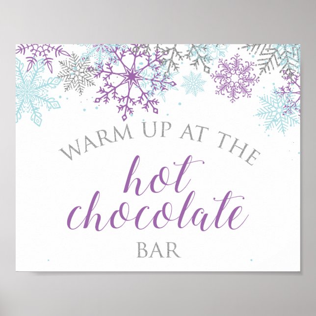 Póster Barra de chocolate caliente Winter Onederland púrp (Frente)