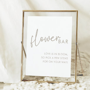 Póster Barra de flor de ducha Minimalista Taupe y Blanco