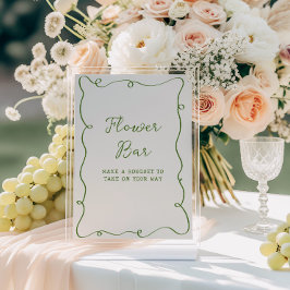 Póster Barra de flor de marco verde dibujada a mano