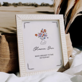 Póster Barra de flor de orina floral de mano rápida