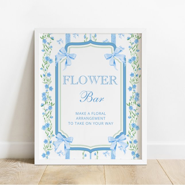Póster Barra de flores Baby Shower Boy Bow azul (Subido por el creador)