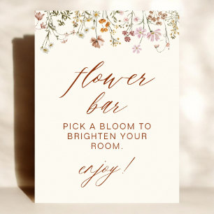 Póster Barra de flores Baby Shower Wildflower
