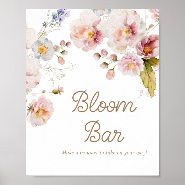 Póster Barra de florines Baby Shower Bloom (Frente)