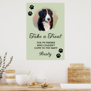 Póster Barra de galletas para perros de boda con foto