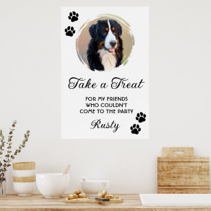 Póster Barra de galletas para perros de boda con foto