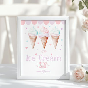Póster Barra de helado Cumpleaños pastel