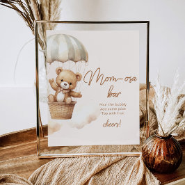 Póster Barra de mamá-osa de oso de peluche neutro de géne