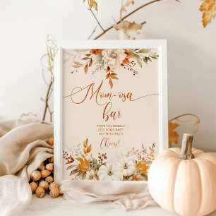 Póster Barra de mamá-osa de otoño rústico
