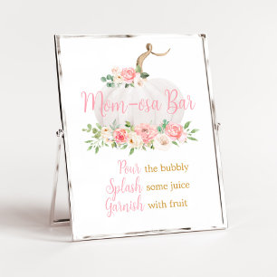 Póster Barra de marihuana rosa Floral Baby Shower Mamá Os